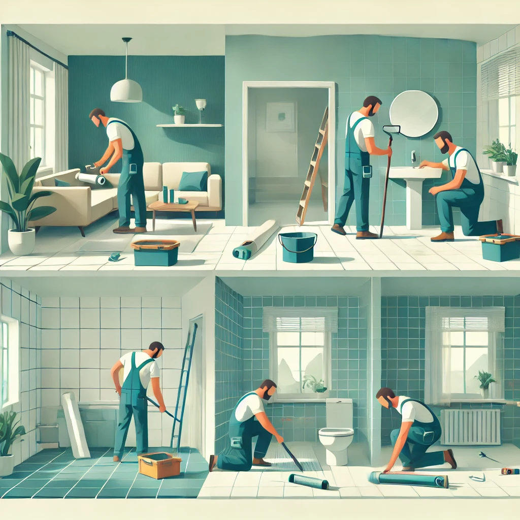 Travaux de rénovation intérieure réalisés par TDC : peinture, carrelage, aménagement salle de bain à Cesson